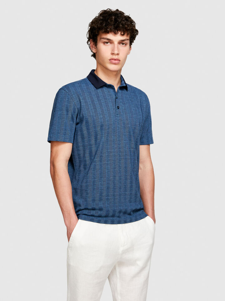 Knit polo - men's polos - Blue | Sisley image number 4